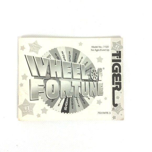 Wheel Of Fortune Game Tiger Electronics Extra Game Cartridge Instructions Vtg 95 - Picture 8 of 11